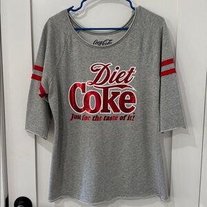 Diet Coke Gray and Red Logo Tee size medium